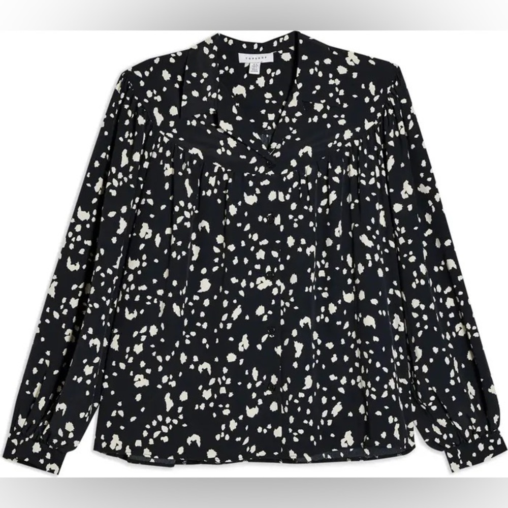 Nordstrom Topshop Satin Animal Print Shirt in size 10 US